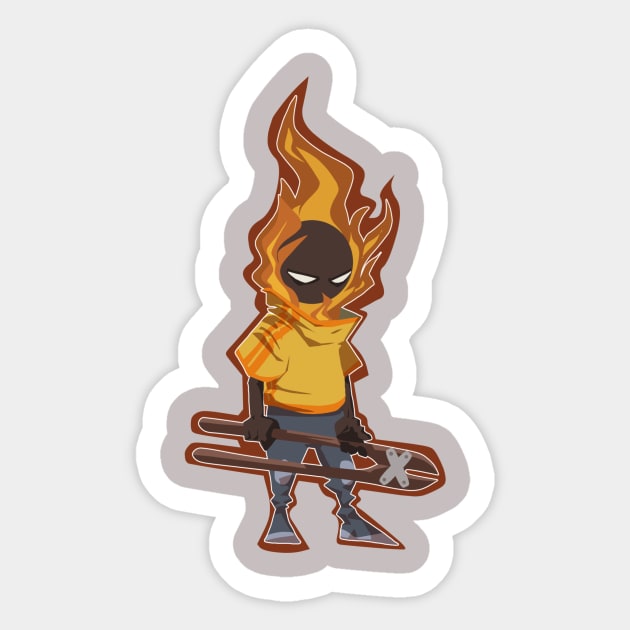 Fire Head Sticker by santaplix 